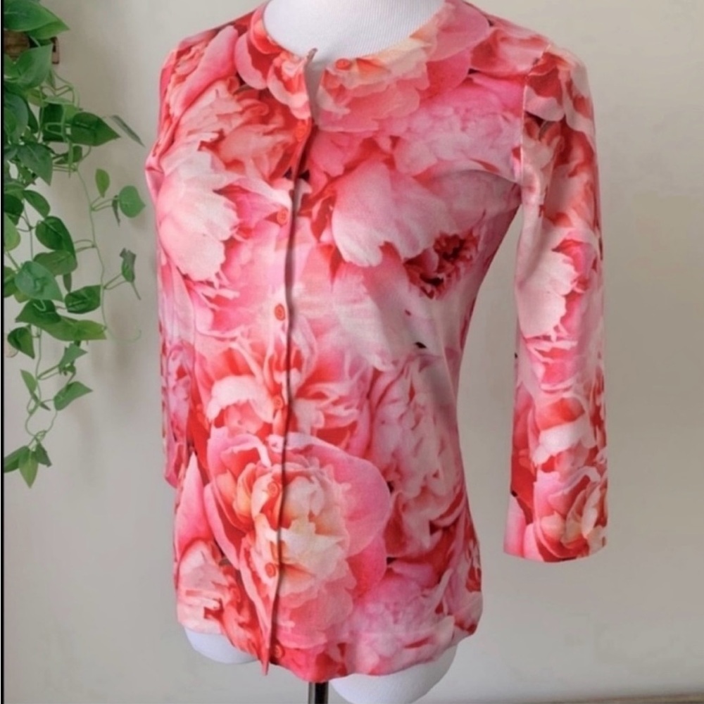 Isaac Mizrahi Pink and Coral Cardigan